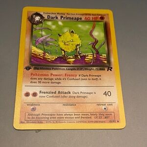 43/82 Dark Primeape Team Rocket 1st Edition Pokemon Card